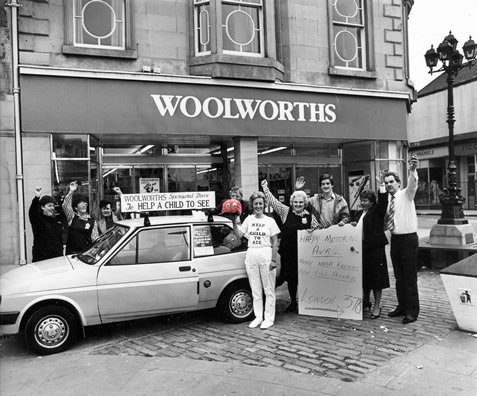 Edinburgh store launch a sponsored drive to London to raise funds for 'Help a Child to See' (February 1989)