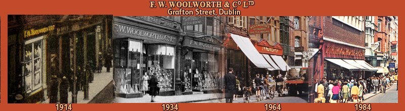 At the heart of Dublin's most fashionable shopping area for seventy years, the F.W. Woolworth store in Grafton Street (1914-1984)