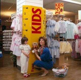 Ladybird Clothing on sale at the Woolworths store in Staines, Middlesex in 1987