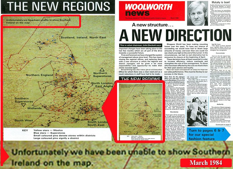 Giving the lie to the official line on the closures in Ireland. The March issue of the staff newspaper 'Woolworth News' included this blunt bombshell that, with hindsight, let the cat out of the bag.