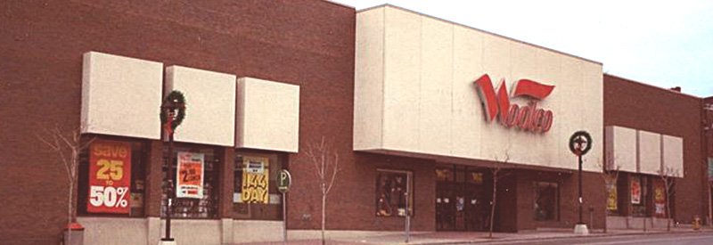 End of the line, a US Woolco store in 1982. After twenty years the name was about to be consigned to history, except in Canada and the UK