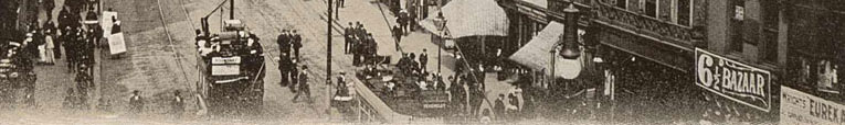 The 6½D Bazaar company had around 100 stores in 1909, including this one in Briggate, Leeds which was inspected and considered a threat by Frank Woolworth