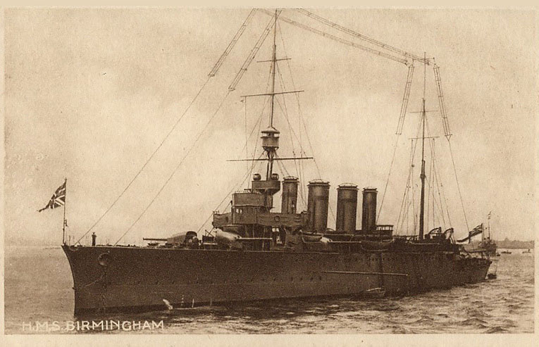 HMS Birmingham - a little cruiser class battleship from the Royal Navy during the Great War