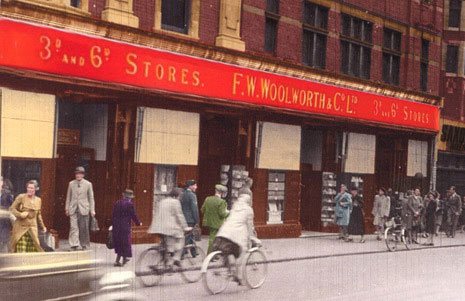 F.W. Woolworth, Croydon, Surrey, UK fortified for the blitz in Christmas 1939.  (Image with many thanks to the Croydon Local Studies Unit)