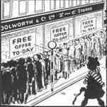 Sixpenny pops - sale on at Woolworths in the 1920s