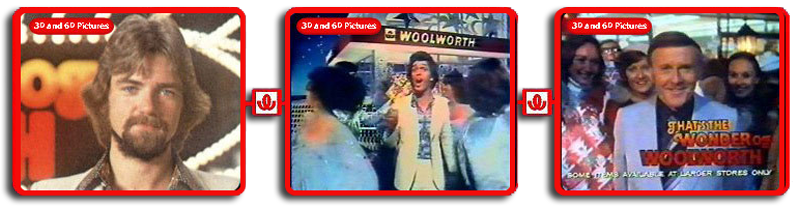 Many celebrities featured in the Wonder of Woolworth advertising, but none could beat the virtuouso performances of a very young Noel Edmunds (left) Georgie Fame (centre) and Sir Jimmy Young (right)