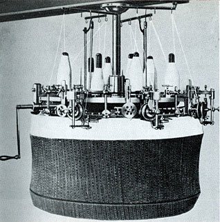 One of Pasold's knitting machines in 1861