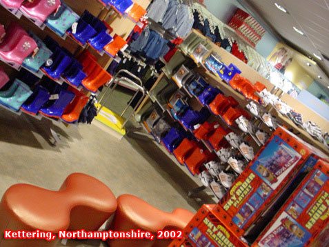 A new look Woolworths at Kettering, Northants in 2002 - one of three pilot stores for 'Kids and Celebrations' - the store chain's new strategy for the new millennium