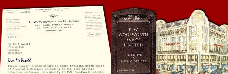 A facsimile of the first ever order raised by F. W. Woolworth from Pasolds, the Ladybird Company in 1932