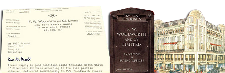 A facsimile of the first ever order raised by F. W. Woolworth from Pasolds, the Ladybird Company in 1932