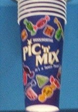 A pic'n'mix cup, which could be crammed with sweets for a fixed prices, helping Woolworths customers to know what they were spending. These were introduced in 2002