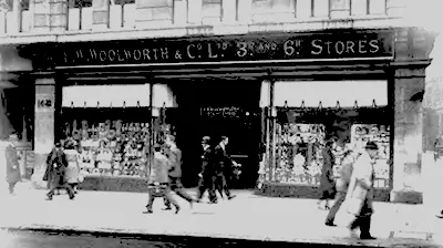 In the shadow of St Paul's Cathedral, at the heart of the City of London's financial district, the F.W. Woolworth 3D and 6D Store in High Holborn proved a profitable and popular local favourite, selling everyday essentials to the people who lived in and around the area, providing the cleaning, cooking and manual labour, as well as the City commuters shopping on the way to and from work and during their lunch breaks.