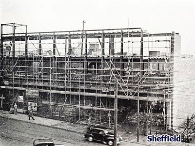 Rebuilding the F. W. Woolworth store in Haymarket, Sheffield, which was destroyed in the Blitz and finally re-opened in 1951.