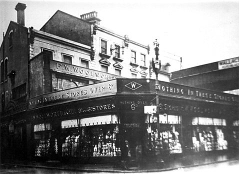The first suburban London F. W. Woolworth store in fashionable Brixton Road, about three miles from the City. It opened on 10 December 1910.