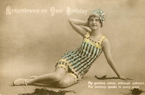 An Edwardian postcard-type birthday card from F. W. Woolworth & Co. Ltd. of London. The stores offered two for threepence.