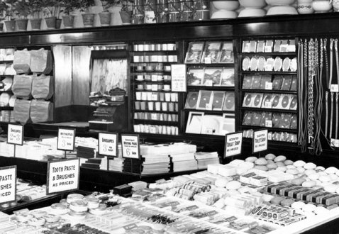 The stationery display in Woolworth UK's flagship Liverpool store in 1923. The same pattern was repeated nationally