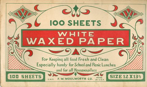 Greaseproof paper packs and rolls were one of many practical stationery items in the early Woolworths range