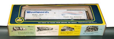 AHM's finest HO trains from around the world included a special wagon to mark the 100th anniversary of the F. W. Woolworth Five-and-Ten in 1979