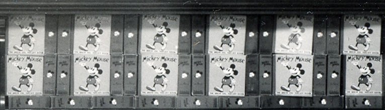 A Mickey Mouse board game, on sale at Woolworth's UK at Christmas 1934.  The price was just sixpence (2½p, equivalent of 10¢ in the USA)