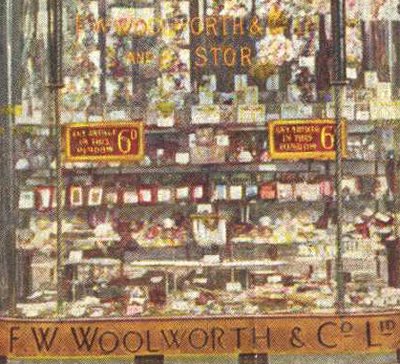 The window display at the original British Woolworth store in Liverpool's Church Street in November 1909