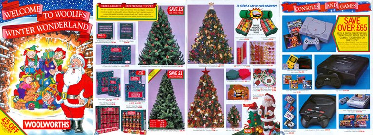 A price promise and text noting major reductions over the previous year's prices featured in the Woolworths Christmas Catalogue for 1996  as the company faced up to the growing threat from discount retailers.